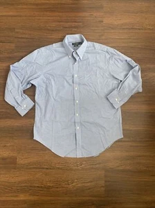 Ralph Lauren Classic Fit Light Blue Button Up Men's 16.5 / 32/33 Checkered BLUE - Picture 1 of 8