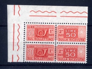 ITALIA 1955 Pacchi - Due sezioni corno di posta filigrana stelle 50 L. MNH** - Imagen 1 de 1