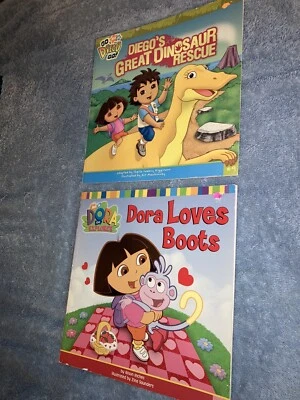 Lot Of 2 Nick Jr. Dora the Explorer & Diego books Early Education Read Aloud - Image 1 of 4