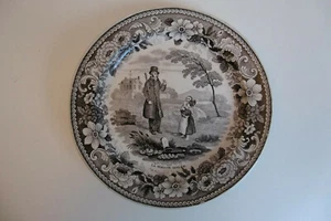 ANCIENNE ASSIETTE CREIL MONTEREAU "LA MAISON ISOLÉE" XIXème - Imagen 1 de 3