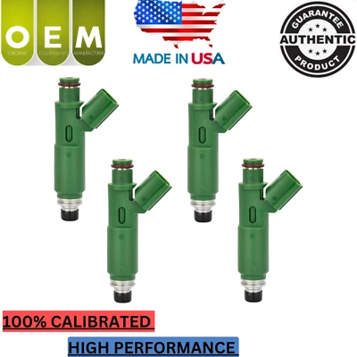 x4 OEM DENSO Fuel Injectors for 2000 2001 2002 2003 Toyota Corolla 1.8L I4 - Image 1 of 4