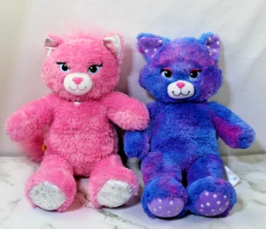 Build a Bear Stars A Glow Dark Kitty Cat and Purrincess Pink Kitty Plush 17” - Picture 1 of 11