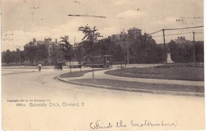 Cleveland, Ohio Postcard University Circle Trolley Car Postmark 1905  S9 - Picture 1 of 2