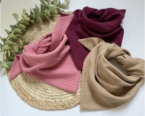 Kinder ♥ Musselin Halstuch Dreieckstuch ♥ Handmade ♥ Rosa Beige Weinrot ♥ Winter - Bild 1 von 10