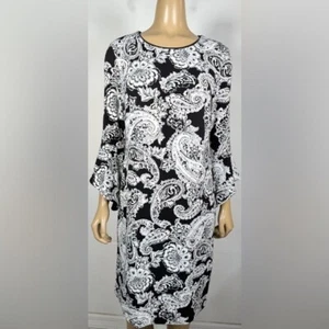 Chico’s Women’s NWT Size 0 (US 4/6) Drama Sleeves Paisley Print Dress - Picture 1 of 7