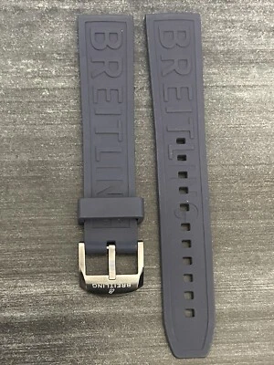 BREITLING OEM 20MM Diver Pro pulseira de borracha azul marinho com fivela Tang OEM - Imagem 1 de 4