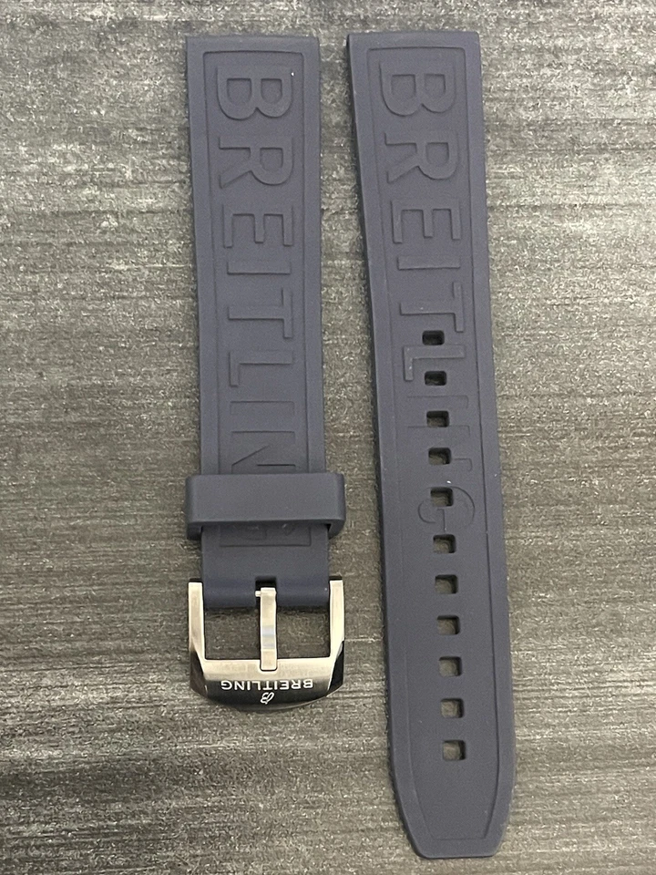 Correa de goma azul marino Breitling OEM 20 MM Diver Pro con hebilla Tang OEM Foto 1 de 4