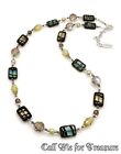 Donnabeth Mitchell Art Glass choker necklace Sterling Silver 925