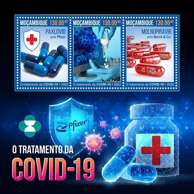 2022 09 - MOZAMBIQUE - TREATMENT OF COVID 19       3V  complet set    MNH ** - Image 1 of 1