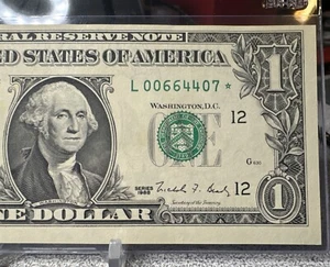 🤩 1988 $1 Dollar FEDERAL RESERVE NOTE L/⭐️( SAN FRANCISCO “L “) UNCIRCULATE - Picture 1 of 9