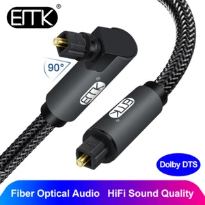 EMK Optical Audio Cable Right Angle Toslink to Toslink Digital fibre optical 1m - Picture 1 of 13