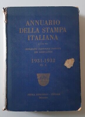 Annuario Della Stampa Italiana 1931-1932 Zanichelli Ed. • 25.89€