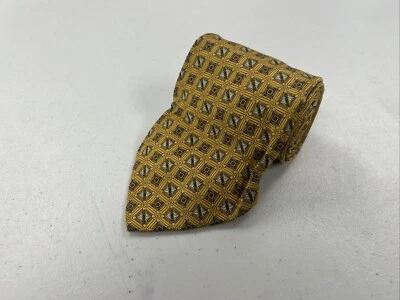 Corbata cuadrada geométrica amarilla de seda Hickey Freeman para hombre $195 Foto 1 de 4