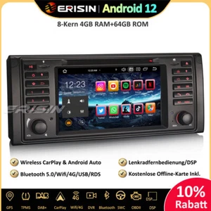 CarPlay Android 12 Autoradio GPS für BMW 5er E39 X5 E53 M5 DAB+DSP CD DTV 8-Kern - Bild 1 von 12