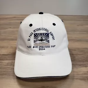El Paso International Airport Hat Cap L/XL White Otto Y2K Vintage Fixed Base Ops - Picture 1 of 8