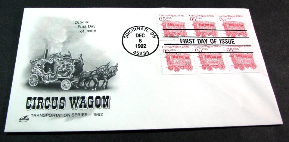 US Stamp FDC Scott# 2452B Circus Wagon 1992 Used L755 - Image 1 of 1