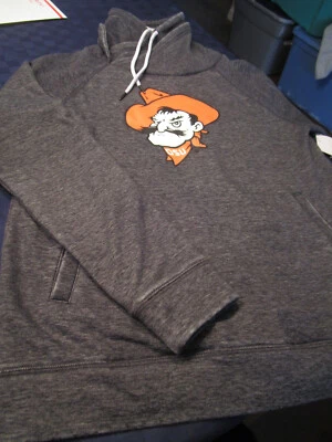 NEW OSU OKLAHOMA STATE COWBOYS WOMENS FUNNEL NECK SWEATSHIRT GRAY  MEDIUM - Image 1 of 2