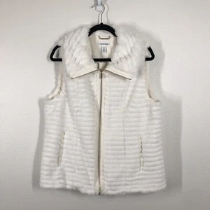Chaleco para mujer Calvin Klein talla grande con cremallera bolsillos forrados de piel sintética de vainilla - Imagen 1 de 12