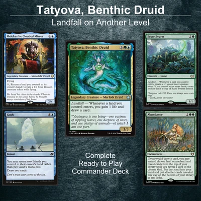 Tatyova, Benthic Druid Magic Gathering Commander Landfall Value Deck EDH - Image 1 of 4