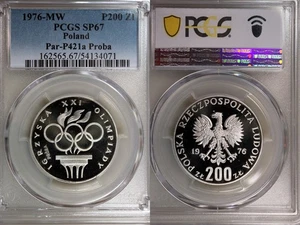 1976-MW Polen Proba Par-P421a Olympics Pattern 200 Zlotych PCGS SP67 - Bild 1 von 1