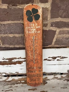 Vintage Quaker State Thermometer Rusty Empty - Picture 1 of 9