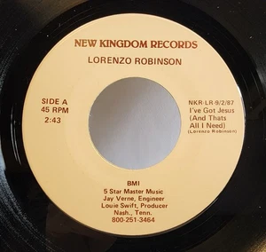 Unknown Gospel Soul 45 - Lorenzo Robinson - I've Got Jesus - New Kingdom Records - Picture 1 of 2