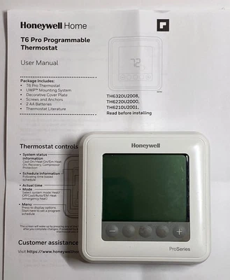 Honeywell Thermostat TH6210U2001 T6 Pro Series Programmable, complete - Image 1 of 4