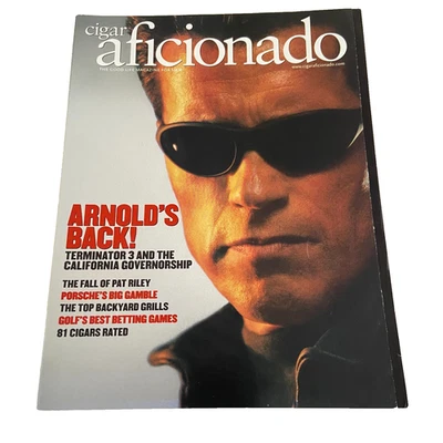 Cigar Aficionado Magazine August 2003 Arnold's Back Terminator 3 Foto 1 de 4