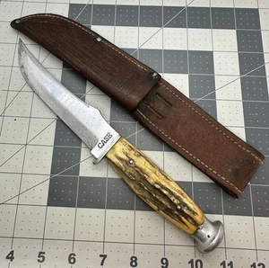 Vintage Case XX Beautiful Stag Hunting Knife & Sheath 1940-1965 Unknown? - Picture 1 of 21