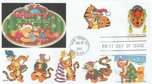 WINNIE THE POOH  TIGGER   CHRISTMAS   LNY TIGER   FDC- DWc  CACHET - Picture 1 of 1