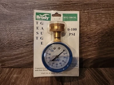 Brady BTGIND CS-NL Lead Free Corded 100 Psi Water Pressure Gauge 3/4” - Image 1 of 2