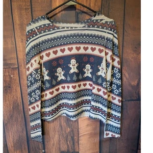 Feiertage Weihnachten Lebkuchen Cropped L/S Damen Top Gr. Small Winter Party  - Bild 1 von 4