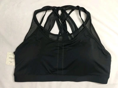NEW 3XL Fabletics Faye Mesh High Impact Sports Bra + Pads Black XXXL MSP $65 - Image 1 of 4