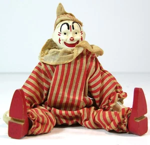 ORIGINAL CA1900 SCHOENHUT CIRCO PAYASO EN ROPA ORIGINAL GRAN PINTURA 7 PULGADAS - Imagen 1 de 6