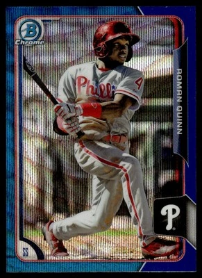 2015 Bowman Chrome Prospects Blue Wave Refractors Roman Quinn Reading Fightin - Image 1 of 2