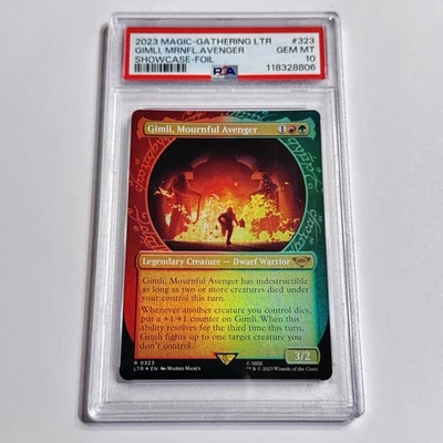 PSA 10 Magic: The Gathering Gimli, Mournful Avenger Showcase Foil LotR - Image 1 of 2