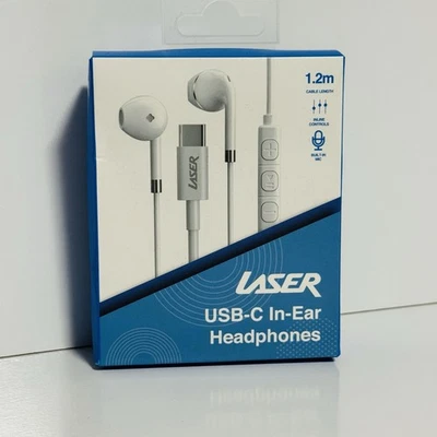 Laser USB-C Type C In-Ear Headphones White 1.2m New & Sealed - image 1 of 4