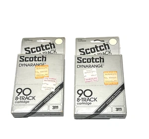 ¡Raro! 2 cintas de cartucho Scotch Dynarange de 8 pistas, 90 minutos selladas en blanco vintage - Imagen 1 de 9