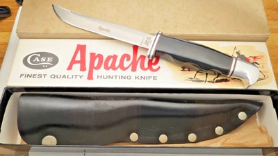 Vintage CASE XX USA 1965-1978 #300 APACHE Hunting Knife MINT with Sheath & Box - Image 1 of 4