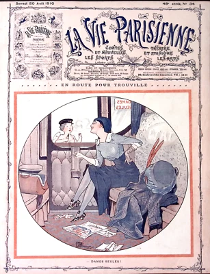 La Vie Parisienne Magazine  20 Aout 1910 Léonnec On the Way to Trouville Cupid - Image 1 of 4