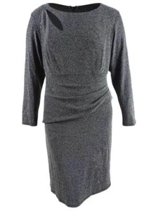 Xscape Women's Plus Size Glitter Keyhole Dress (22W, Black/Silver) - Picture 1 of 2