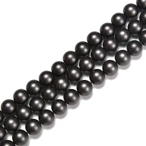 Black Gray Shell Pearl Matte Round Beads 6mm 8mm 10mm 15.5" Strand - Imagen 1 de 2