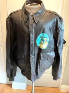 FLYING CIRCUS,380th BOMB GROUP ,5TH AIR FORCE B24'S LEATHER A-2 JACKET, SIZE 48L - Picture 1 of 10