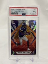 20 Panini Phoenix Justin Jefferson Fire Burst Rookie Card PSA 10 
