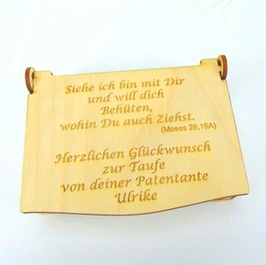 Taufkiste Geschenk zur Taufe Schatulle Kiste Holz Taufgeschenk Taufspruch Gravur - Bild 1 von 4