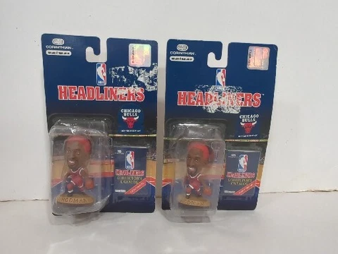 1996 NBA Corinthian Headliners Dennis Rodman Chicago Bulls Red Figure Lot of 2 Cover