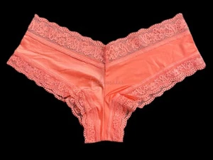 Victorias Secret sexy raso pizzo orlo liscio sfacciato mutandine papaya mature taglia small - Foto 1 di 3