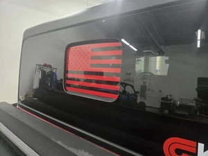 Fits 2020-2025 Jeep Gladiator Rear Window American Flag Decal - Picture 1 of 10