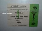 Meatloaf Concert Ticket Stub Apr 30 1982 Wembley Arena London Uk Very Rare