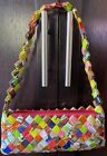 Vintage Y2k Candy Gum Wrapper Shoulder Bag Woven Upcycled Multi Color